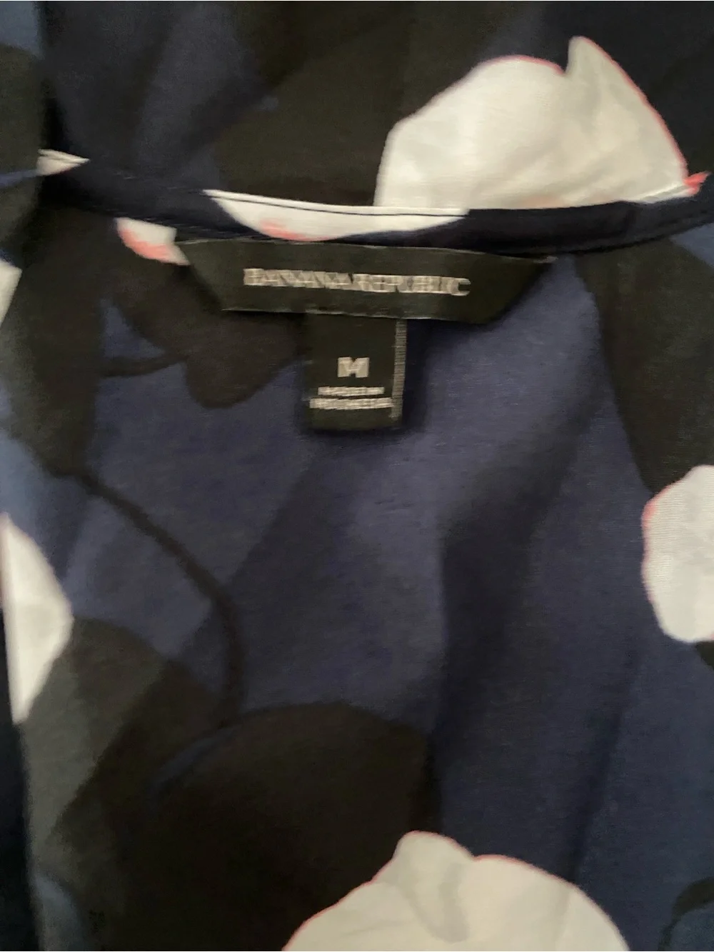 Banana Republic Navy Blue Floral Print Top